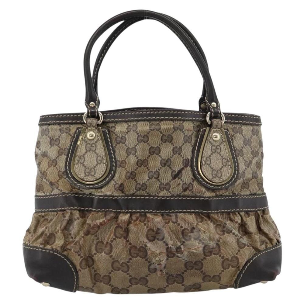 Gucci GG Crystal Handbag Coated Canvas Beige